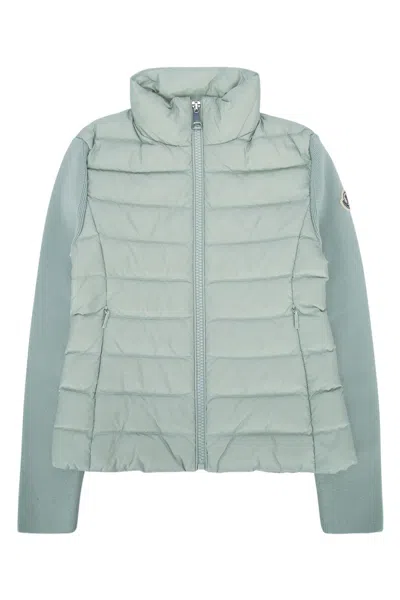Moncler Genius Moncler Jr Kids Knit Cardigan With Front Zip In Blue
