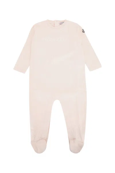 Moncler Genius Moncler Jr Kids Knitwear Jumpsuit Ensemble With Gift Box In Pink