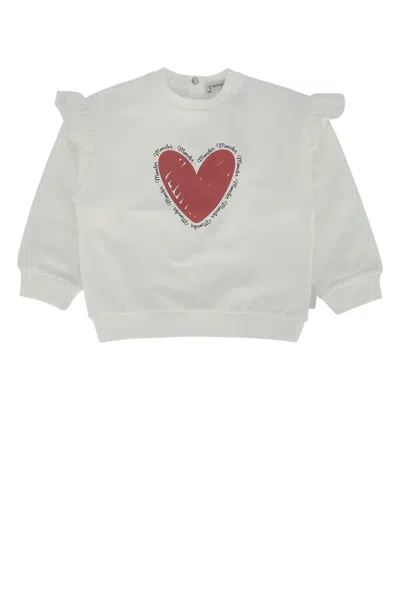 Moncler Genius Moncler Jr Heart-embroidered Sweatshirt In White