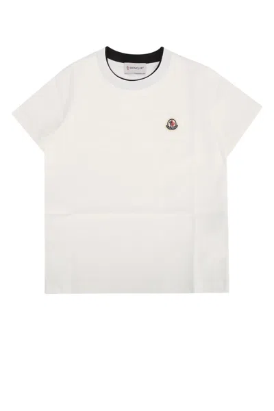 Moncler Genius Moncler Jr Kids Logo T-shirt In Cream