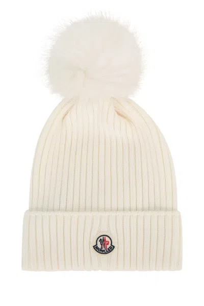 Moncler Genius Moncler Jr Kids Mini Hat In 100% Mixed Fibres In Cream