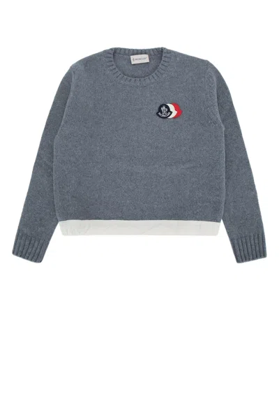 Moncler Genius Moncler Jr Kids Wool-wisdom Crew Neck Sweater In Gray