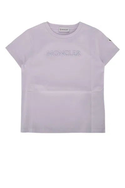 Moncler Genius Moncler Jr Logo-embroidered Cotton T-shirt In Purple