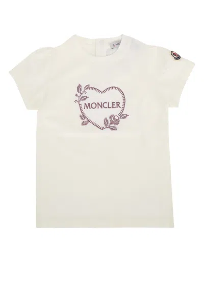 Moncler Genius Moncler Jr Logo-embroidered Heart T-shirt In Nude