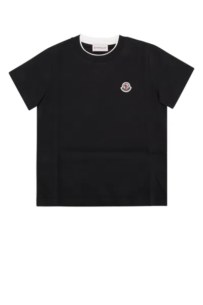 Moncler Genius Moncler Jr Logo-embroidered T-shirt In Black