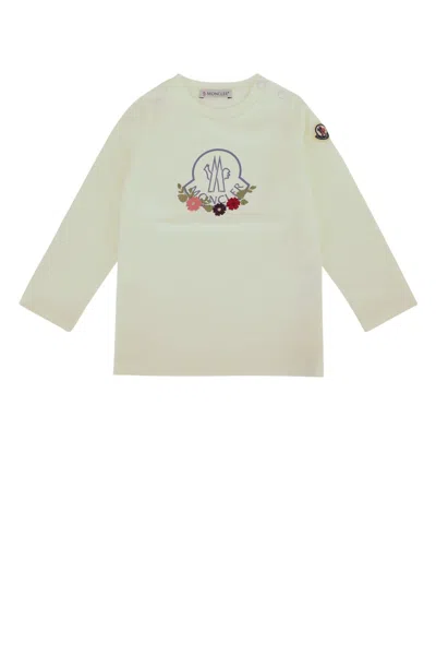 Moncler Genius Kids' Moncler Jr Logo-embroidered T-shirt In White
