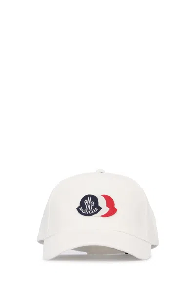 Moncler Genius Moncler Jr Mini Cotton Baseball Cap For Kids In Cream