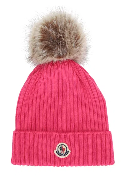 Moncler Genius Moncler Jr Mini Cotton Hat For Kids In Fucsia