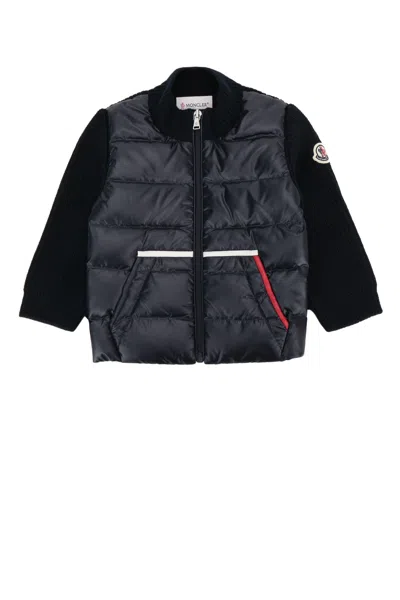 Moncler Genius Moncler Jr Mini Knit Cardigan For Kids In Navyblue