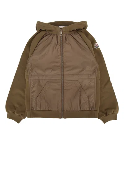Moncler Genius Moncler Jr Mini Zip-up Cardigan For Kids In Brown
