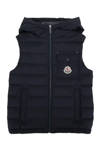 Moncler Genius Moncler Jr Wystan Puffer Vest For Kids In Navyblue