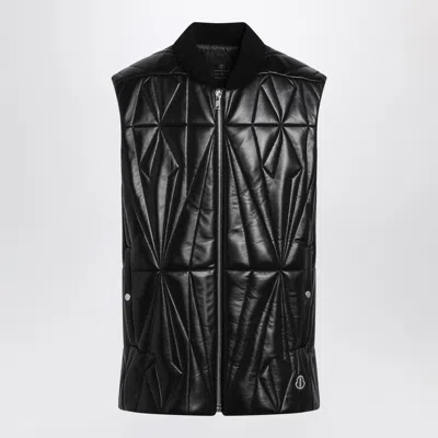 Moncler Genius Black Faux Leather Zip-up Vest