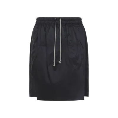 Moncler Genius Moncler Rick Owens Black Drawstring Kilt Shorts