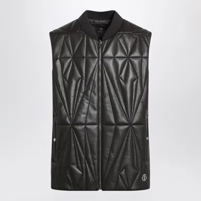 Moncler Genius Moncler + Rick Owens Brown Faux Leather Zip Up Vest