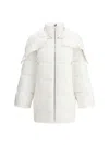 Moncler Genius Cyclopic White Down Jacket With Removable Hood And Logo Patch In Tech Fabric Man