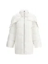 Moncler Genius Cyclopic White Down Jacket With Removable Hood And Logo Patch In Tech Fabric Man In White