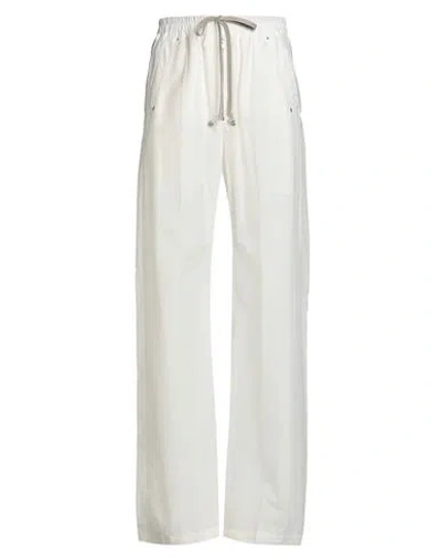 Moncler Genius Moncler + Rick Owens Man Pants White Size L Cotton, Polyamide