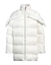 Moncler Genius Cyclopic White Down Jacket With Removable Hood And Logo Patch In Tech Fabric Man