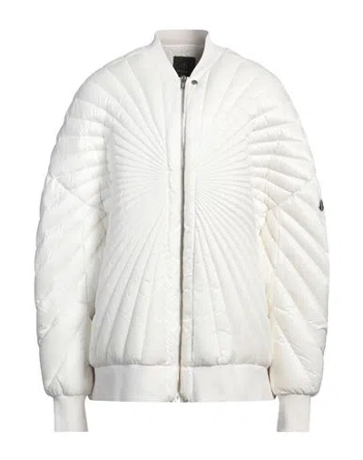 Moncler Genius Moncler + Rick Owens Man Puffer Off White Size 3 Polyester, Acrylic, Virgin Wool, Elastane