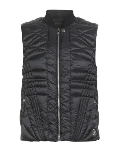 Moncler Genius Moncler + Rick Owens Man Vest Black Size 0 Polyester, Acrylic, Wool, Polyamide, Elastane In Black