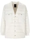 Moncler Genius White Down Jacket With Logo Patch On The Sleeve And Snap Buttons In Tech Fabric Man