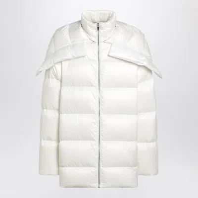 Moncler Genius White Down Jacket With Removable Shawl