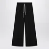 Moncler Genius Wide Bela Trousers In Black Cotton Poplin In Black