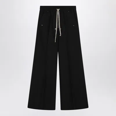 MONCLER GENIUS MONCLER + RICK OWENS WIDE BELA TROUSERS IN BLACK COTTON POPLIN