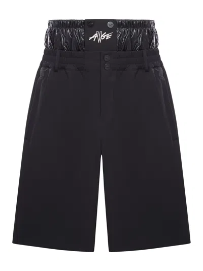 Moncler Genius Moncler X A$ap Rocky Logo Print Shorts In Black