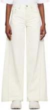 Moncler Genius X Alicia Keys Wide-leg Trousers With Contrast Seams In 032 White