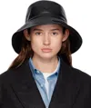 Moncler Genius Moncler X Ee72 Black Leather Bucket Hat In Brown