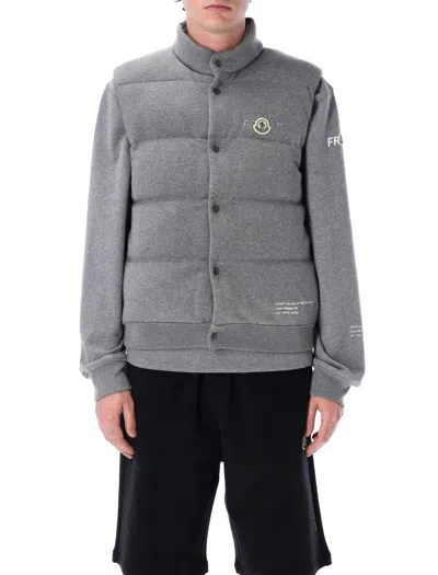Moncler Genius Collar Band Cotton Down Gilet Jacket In Grey