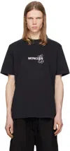 Moncler Genius Moncler X Frgmt Hiroshi Fujiwara Black Cartoon Logo T-shirt In 999 Black