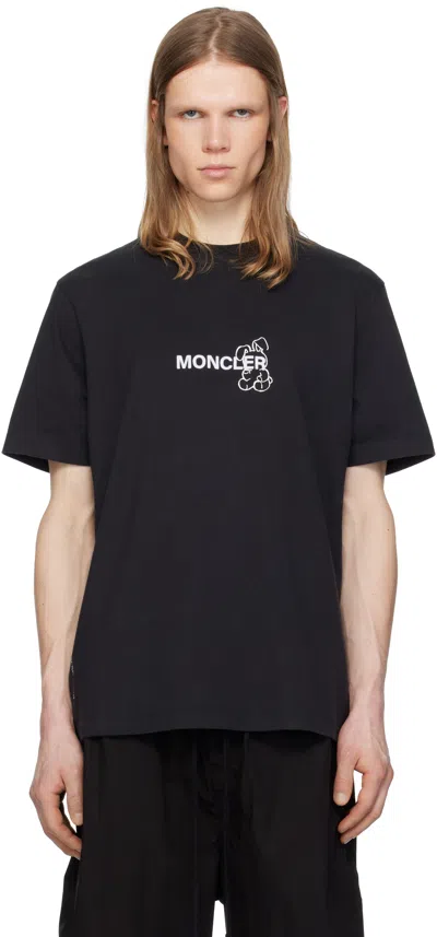 Moncler Genius Moncler X Frgmt Hiroshi Fujiwara Black Cartoon Logo T-shirt