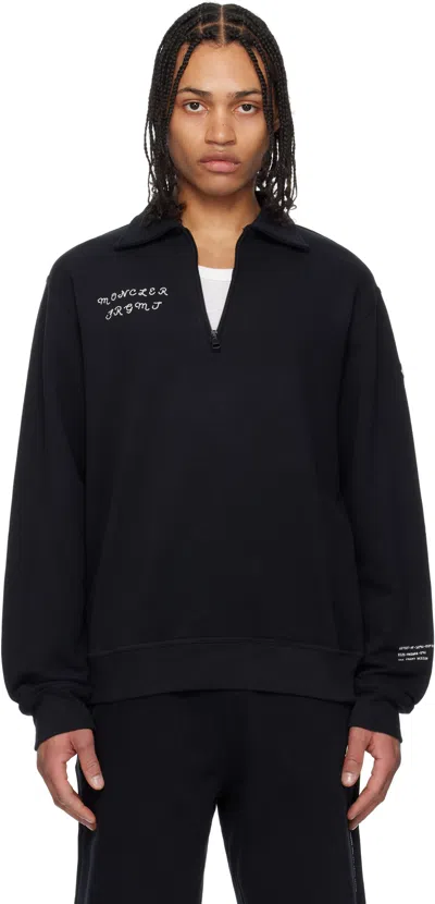 Moncler Genius Moncler X Frgmt Hiroshi Fujiwara Black Cotton Zip-up Sweatshirt In 999 Black