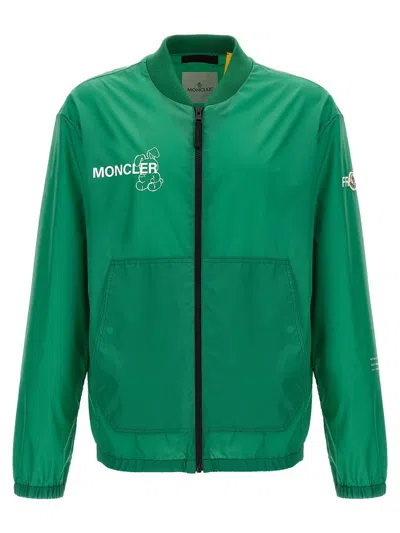 Moncler Genius Moncler X Fragment Hiroshi Fujiwara Ostria Bomber Jacket With Zip Closure In Green