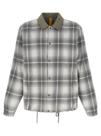 Moncler Genius Reversible Cotton Flannel Jacket In Gray