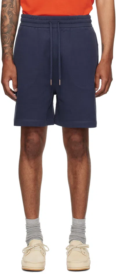 Moncler Genius Moncler X Gilga Farm Navy Drawstring Shorts In Blue