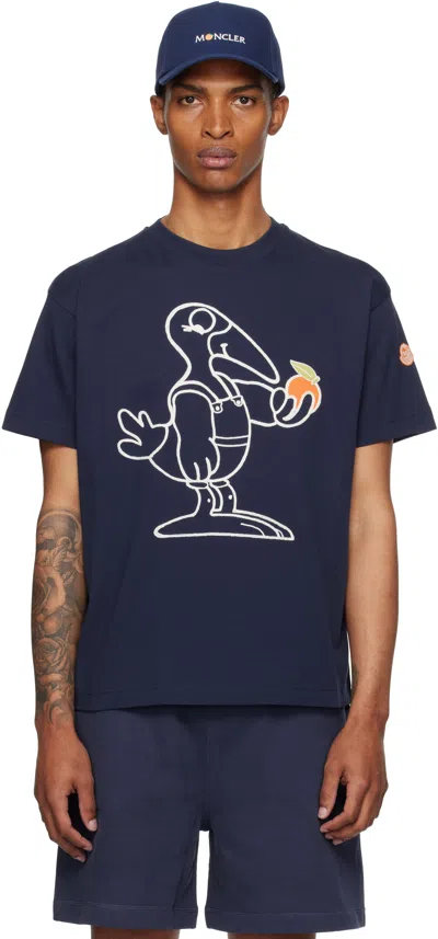 Moncler Genius Moncler X Gilga Farm Navy Short Sleeve T-shirt In Blue