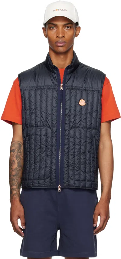 Moncler Genius Moncler X Gilga Farm Navy Tangerine Down Vest In Blue