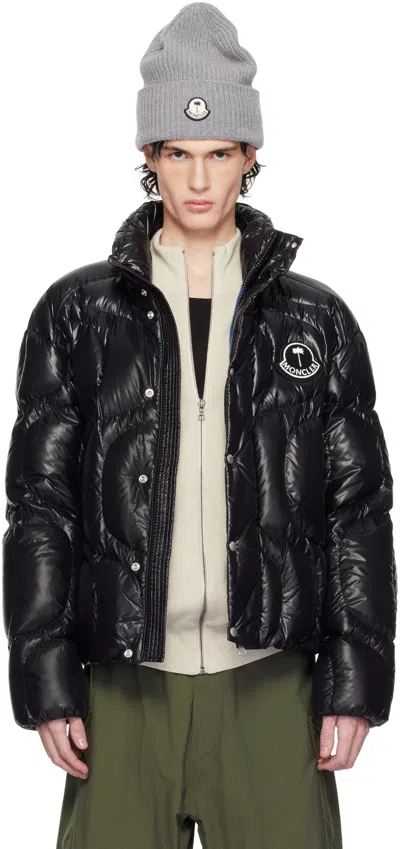 Moncler Genius Moncler X Palm Angels Black Haunani Down Jacket In 999-black