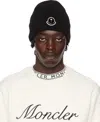 Moncler Genius Moncler X Palm Angels Black Logo Beanie In 999-black