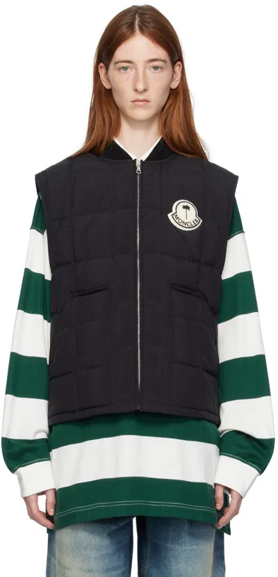 Moncler Genius Moncler X Palm Angels Black Pinwheel Down Vest In 999 Black