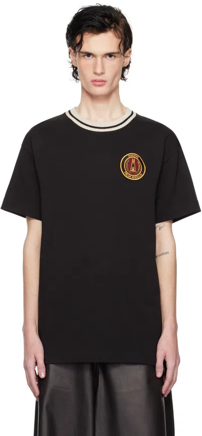 Moncler Genius Moncler X Palm Angels Black Racing T-shirt In 999-black