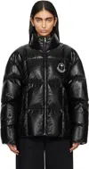 Moncler Genius Moncler X Palm Angels Black Simoon Faux-leather Down Jacket In M99