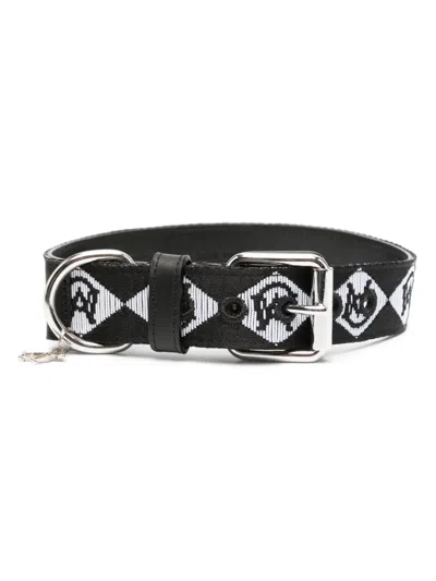 Moncler Genius Monogram-pattern Logo-plaque Dog Collar In Schwarz