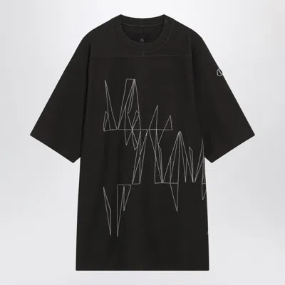 Moncler Genius Mud-colored Jumbo Cotton T-shirt In Black