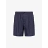 Moncler Genius Navy Moncler X Gilga Farm By Donald Glover Linen-blend Shorts In Blue