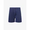 Moncler Genius X Gilga Farm By Donald Glover Logo-patch Relaxed-fit Cotton-jersey Shorts Navy In Blue