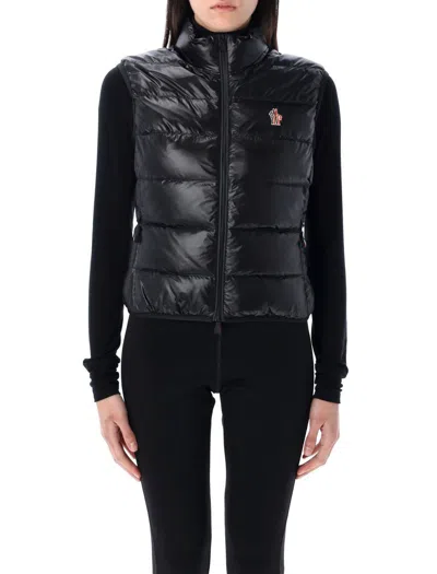 Moncler Genius Padded Zip-up Jersey Gilet In Black